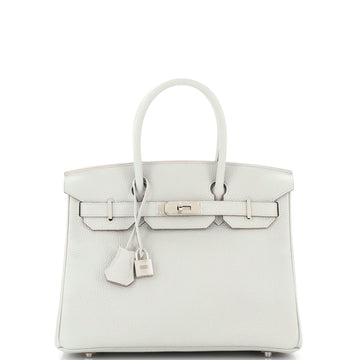 Hermes Birkin Handbag Grey Togo with Palladium Hardware 30