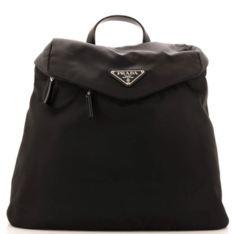 Prada Zipped Triangle Flap Backpack Re-Nylon and Leather