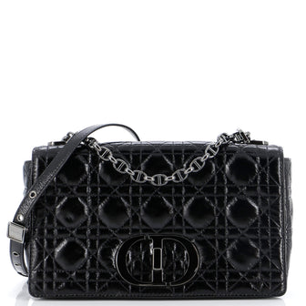 Christian Dior Caro Bag Cannage Quilt Patent Medium