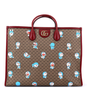 Gucci Doraemon Tote Printed Mini GG Coated Canvas Large