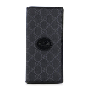 Gucci Interlocking G Patch Bifold Wallet GG Coated Canvas Long