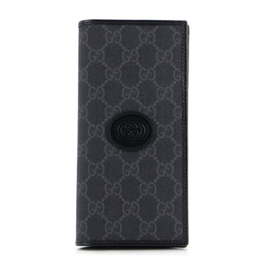 Gucci Interlocking G Patch Bifold Wallet GG Coated Canvas Long