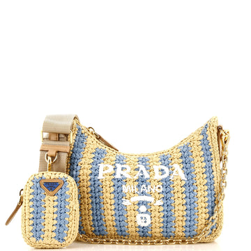 Prada Re-Edition 2005 Shoulder Bag Raffia Small