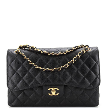 Chanel Classic Double Flap Bag Quilted Caviar Jumbo