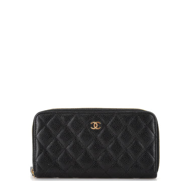 Chanel Zip Around Wallet Quilted Lambskin Long