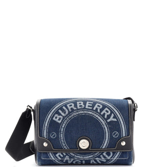 Burberry Note Crossbody Bag Printed Denim Medium