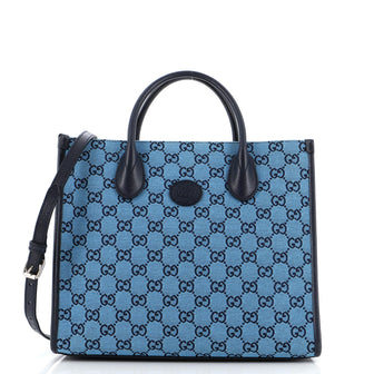 Gucci Structured Top Handle Open Tote GG Canvas Small