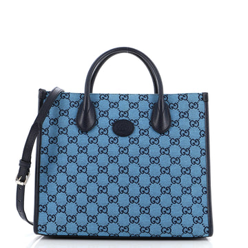 Gucci Structured Top Handle Open Tote GG Canvas Small