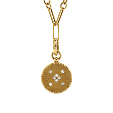 Roberto Coin Venetian Princess Flower Disc Pendant Necklace 18K Yellow Gold with Diamonds
