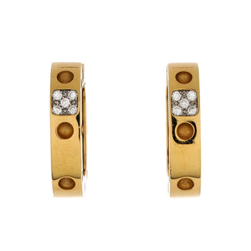 Roberto Coin Pois Moi Hoop Earrings 18K Yellow Gold with Diamonds