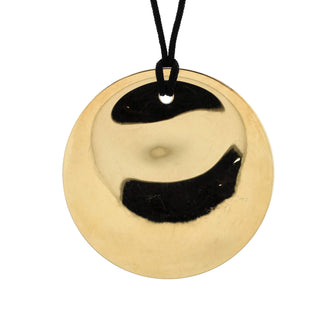 Tiffany & Co. Elsa Peretti Round Pendant Necklace 18K Yellow Gold with Silk Cord