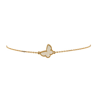 Van Cleef & Arpels Sweet Alhambra Butterfly Bracelet 18K Yellow Gold and Mother of Pearl