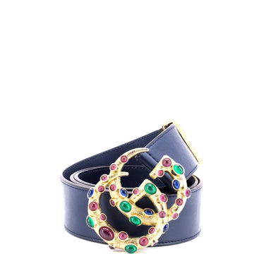 Gucci GG Marmont Belt Leather with Gripoix Wide
