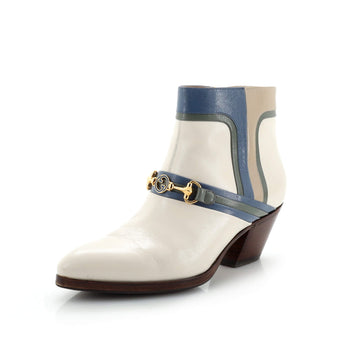 Gucci Zahara Interlocking G Horsebit Ankle Boots Leather
