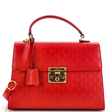 Gucci Padlock Top Handle Bag Guccissima Leather Medium