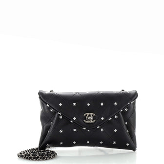 Chanel CC Envelope Chain Clutch Printed Lambskin