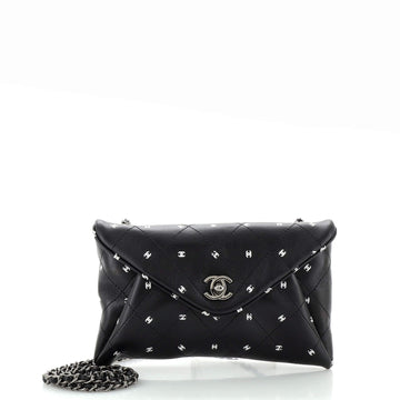 Chanel CC Envelope Chain Clutch Printed Lambskin