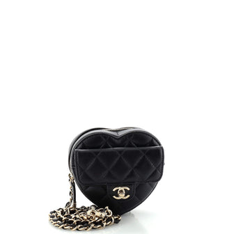 Chanel CC in Love Heart Belt Bag Quilted Lambskin