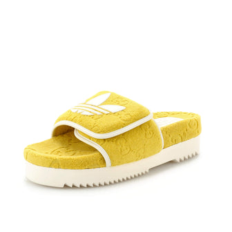 Gucci x Adidas Women's Platform Slide Sandals Terry Cloth