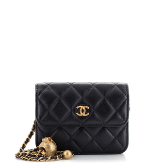 Chanel Pearl Crush Flap Clutch with Chain Quilted Lambskin Mini