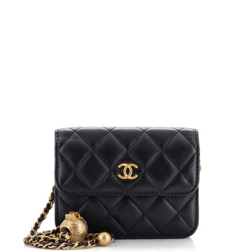 Chanel Pearl Crush Flap Clutch with Chain Quilted Lambskin Mini