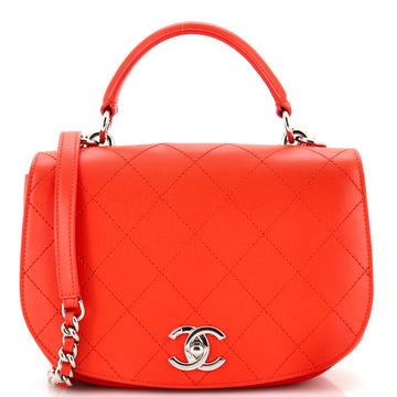 Chanel Ring My Bag Top Handle Bag Stitched Calfskin Medium