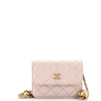Chanel Pearl Crush Flap Clutch with Chain Quilted Lambskin Mini