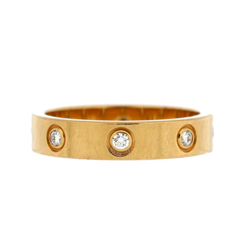 Cartier Love Wedding Band 8 Diamonds Ring 18K Yellow Gold with Diamonds