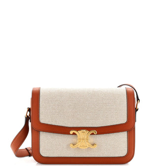 Celine Triomphe Shoulder Bag Canvas with Leather Medium