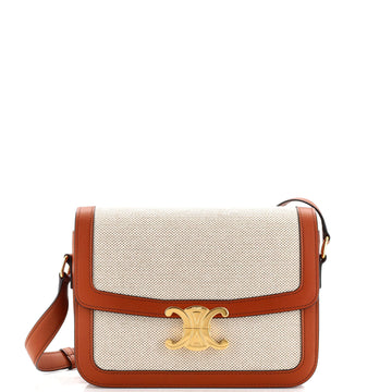 Celine Triomphe Shoulder Bag Canvas with Leather Medium