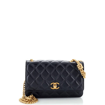 Chanel All Slide Long Wallet on Chain Quilted Lambskin