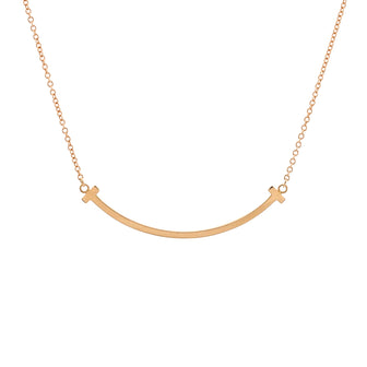 Tiffany & Co. T Smile Pendant Necklace 18K Rose Gold Small
