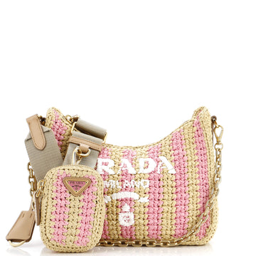 Prada Re-Edition 2005 Shoulder Bag Raffia Small