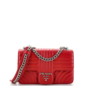 Prada Chain Flap Shoulder Bag Diagramme Quilted Leather Medium
