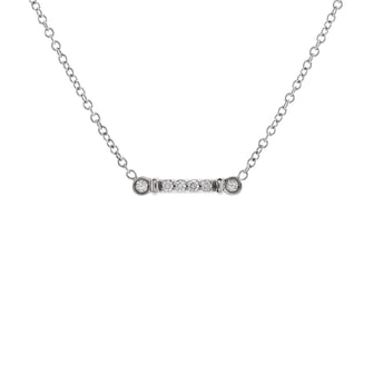 Tiffany & Co. Fleur de Lis Key Bar Pendant Necklace Platinum with Diamonds