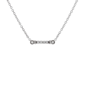 Tiffany & Co. Fleur de Lis Key Bar Pendant Necklace Platinum with Diamonds