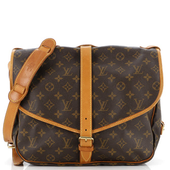 Louis Vuitton Saumur Handbag Monogram Canvas 35