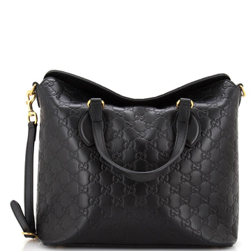Gucci Signature Fold Over Tote Guccissima Leather Medium