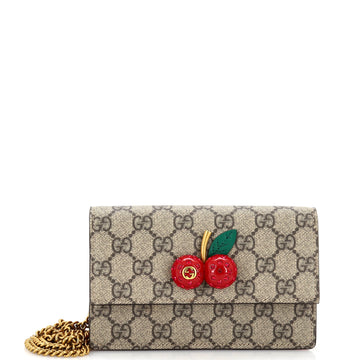 Gucci Cherries Wallet on Chain GG Coated Canvas Mini