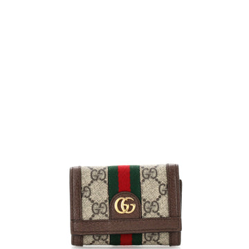 Gucci Ophidia Trifold Wallet GG Coated Canvas Compact
