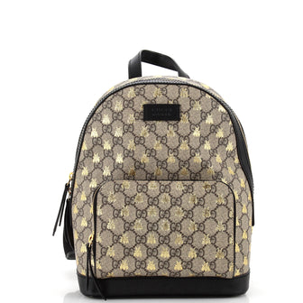 Gucci Zip Pocket Backpack Printed GG Coated Canvas Small