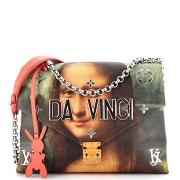 Louis Vuitton Chain Shoulder Bag Limited Edition Jeff Koons Da Vinci Print Canvas