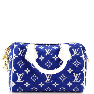 Louis Vuitton Speedy Bandouliere Bag LV Match Monogram Jacquard Velvet 20