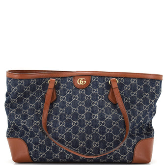 Gucci Ophidia Shopping Tote GG Denim Medium