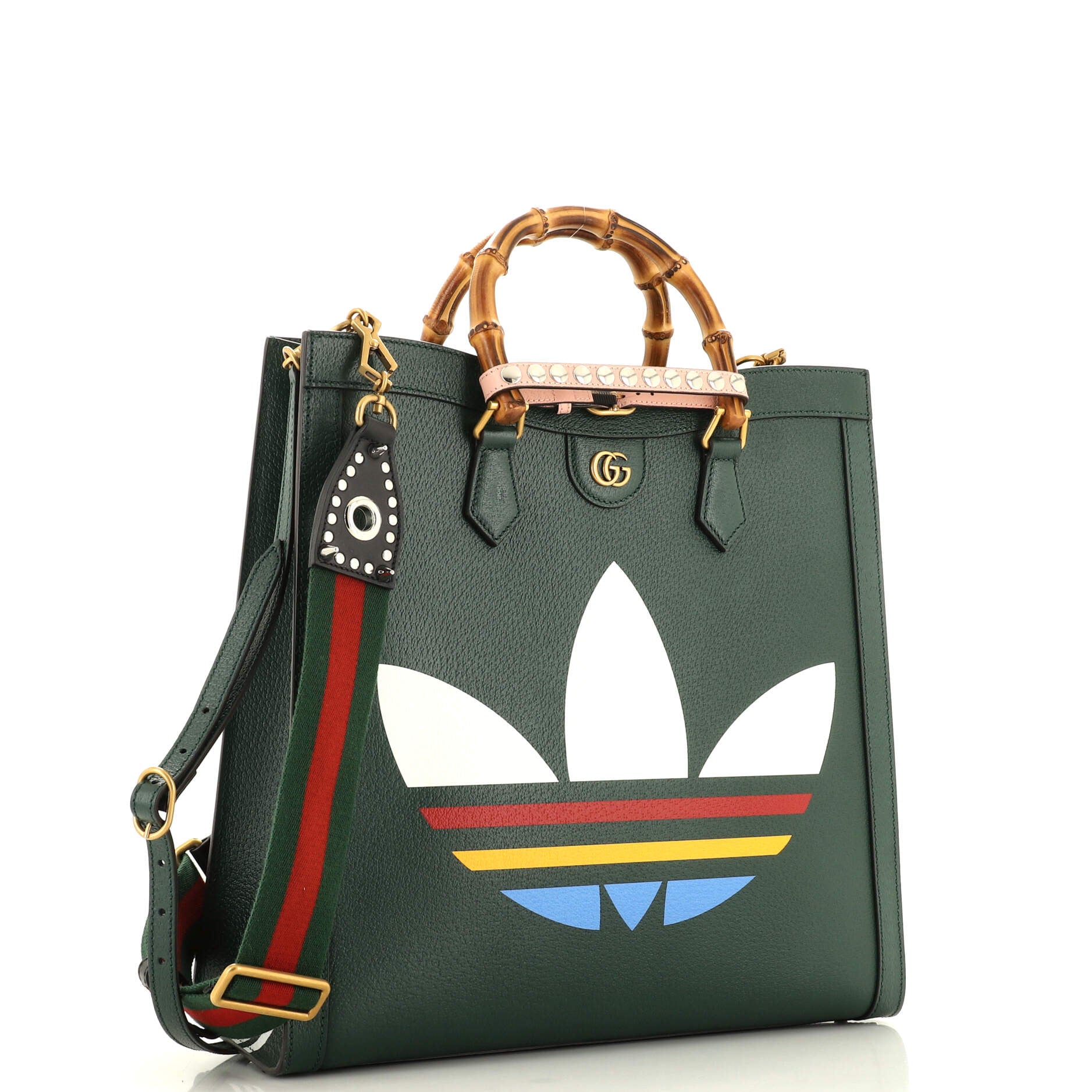 Gucci x adidas Diana NM Bamboo Handle Tote Printed Leather Large