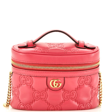 Gucci Top Handle Vanity Chain Bag GG Matelasse Leather Mini