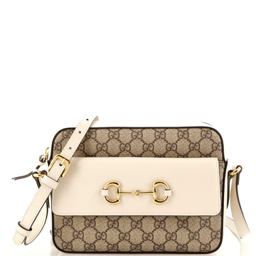 Gucci Horsebit 1955 Flap Pocket Camera Bag GG Coated Canvas Small