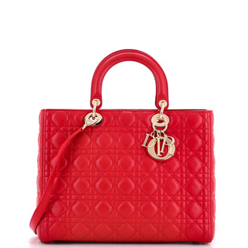 Christian Dior Lady Dior Bag Cannage Quilt Lambskin Large