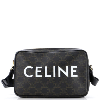 Celine Logo Messenger Bag Triomphe Coated Canvas Medium