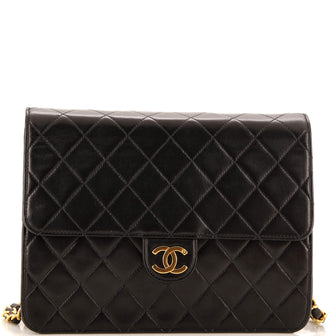 Chanel Vintage Clutch with Chain Quilted Leather Small